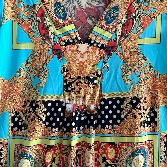 White Mark Couture Collection Multicolored Tunic Minidress Size Small - Picture 6 of 10